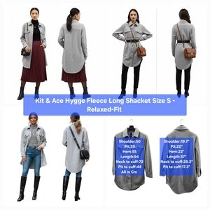 Kit & Ace Hygge Fleece Long Shirt Shaket Size S - Relaxed-Fit